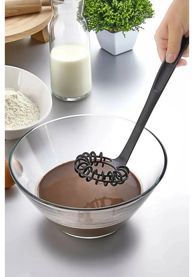 Yanmaz Yapışmaz Yüksek Isıya Dayanıklı Teflon Spiral Çırpıcı - Yumurta Çırpıcı 28 Cm Plastik Diğer