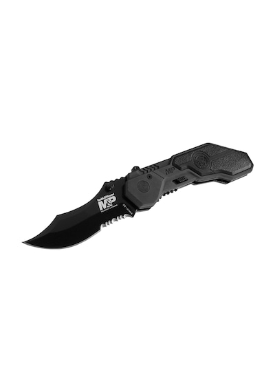 Smith & Wesson M&p Magıc Assisted Flipper 2.9" Black Liner Lock Combo Kamp Bıçak Swmp1bs Siyah