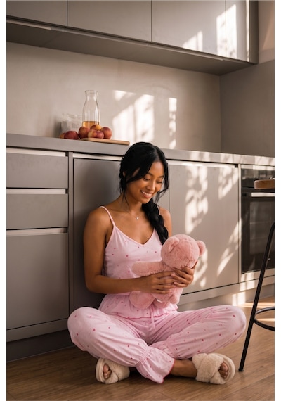 Norcia Sports Kadın Homewear Tüylenmez İkili Pembe Pijama Takımı Çok Renkli - 929323216 Çok Renkli - 929323216 Çok Renkli
