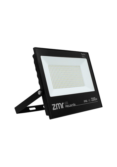 Zmr 200 Watt - 220 Volt Beyaz 6500k Ip66 150 Işık Açısı Siyah Slim Kasa Led Projektör-37096