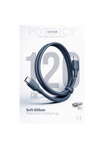 Simex 60w Hızlı Şarj Type-c Kablosu İphone, Samsung, Redmi, Uyumlu, Soft Silikon, Dayanıklı 1.2m Spk-14