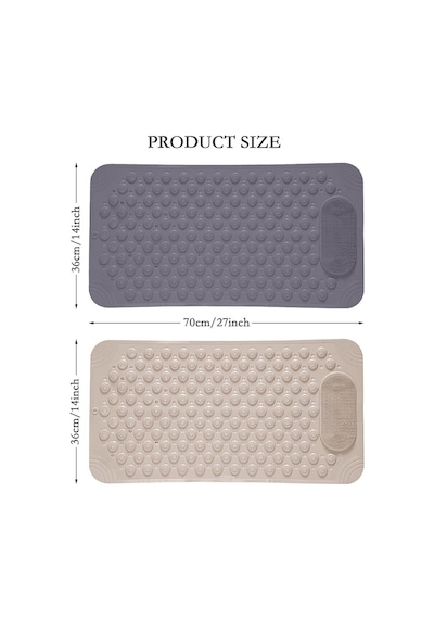 1 Adet Antrasit Renk Vantuzlu Banyo Ve Duş Kaydırmaz Paspası 36 X 69,5 Cm Gri