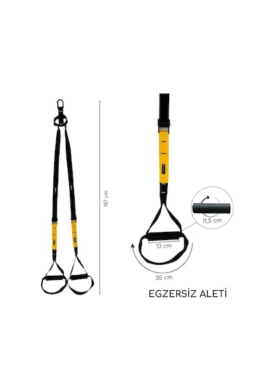 Rebuwo Suspension Trainer Cross Training Pro Egzersiz Seti Sarı