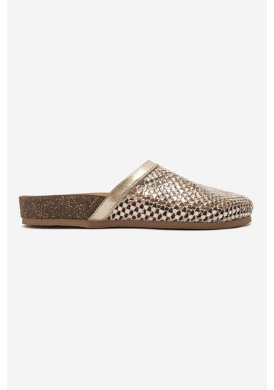 Luvi Shoes Montera Altın Taşlı Kadın Terlik