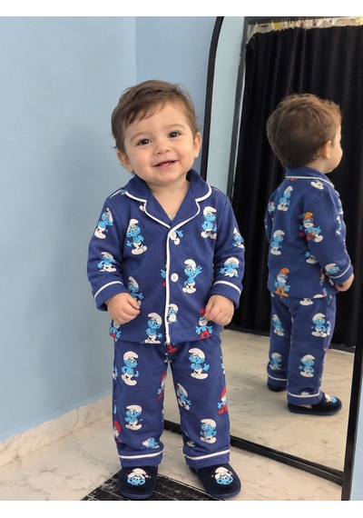 Güneş Kids Erkek Bebek Pijama Takımı Lacivert