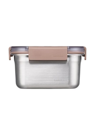 Locknlock Paslanmaz Çelik Dörtgen Kilitli Fırın & Saklama Kabı Kahverengi 520 ML Kahverengi