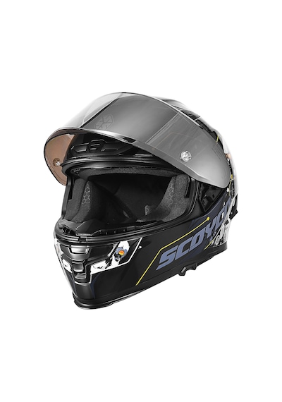 Motoanl Full Face Ce Yüksek Güvenlikli Motor Kaskı Cyber Edition Siyah Beyaz