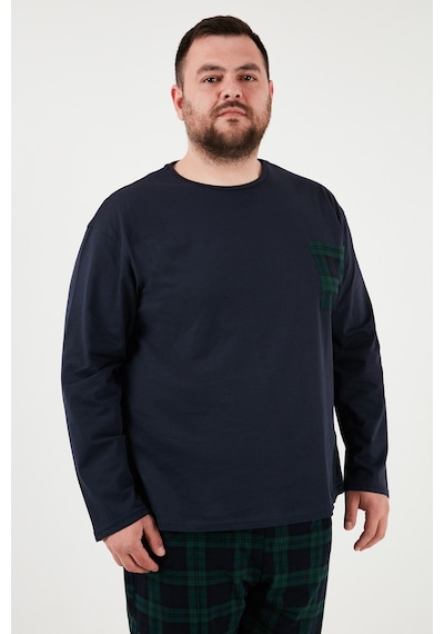 Buratti Pamuklu Regular Fit Büyük Beden Erkek Pijama Takımı 6572001B Lacivert