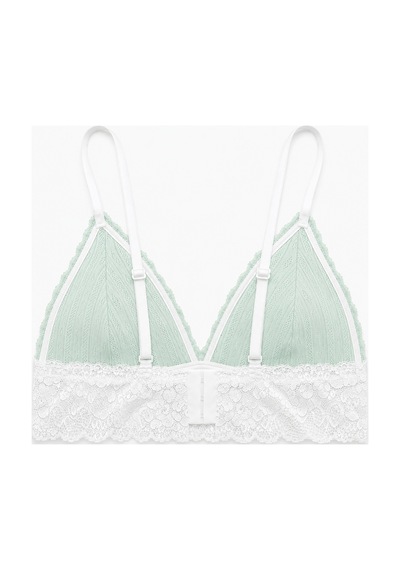 Bonbon Kadın Bohçalık Çeyizlik Hediyelik Pointel Kumaş Şort Kısa Kol Tshirt Ve Bralet 3'lü Pijama Takım Bb2414 Yeşil
