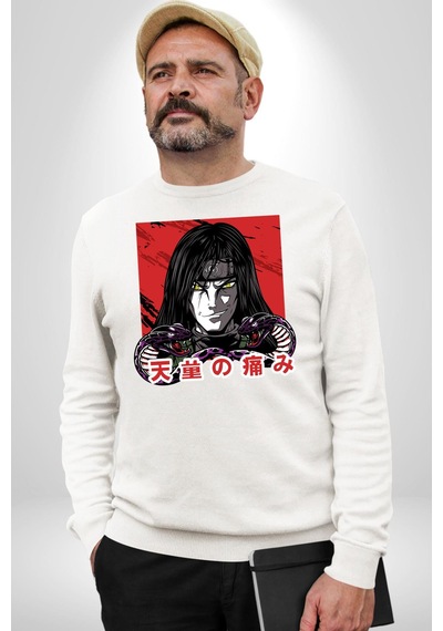Orochimaru Anime Unisex Beyaz Sweatshirt Beyaz