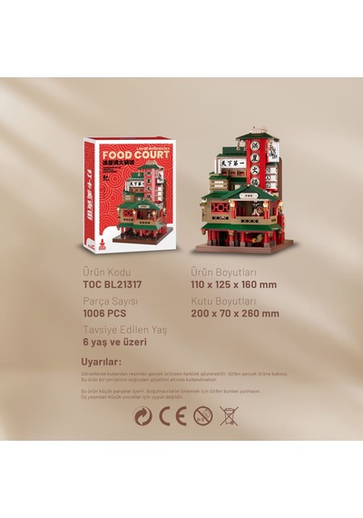 Balody Restoranlar Sokağı Serisi Çin Lokantası Bl21317 Mini Blok Yapı Oyuncakları Seti