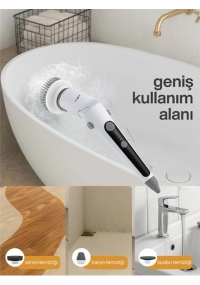 Portatif Şarjlı Temizleme Fırçası Çok Renkli