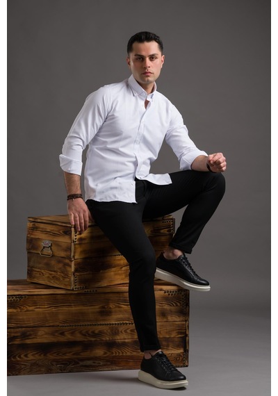 Advante Slimfit Düğmeli Yaka Uzun Kol Erkek Gömlek 001
