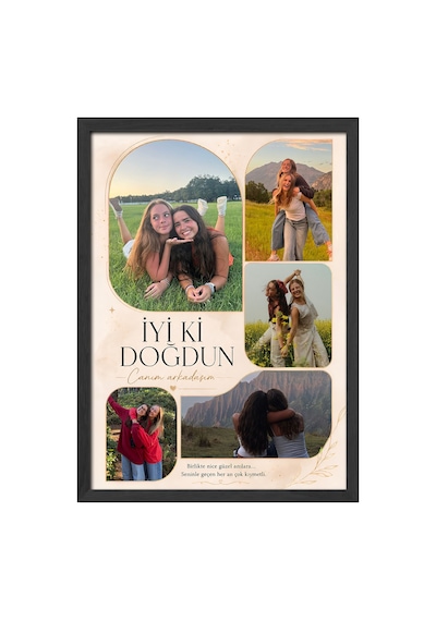 Kişiye Özel Doğum Günü Tablosu, Kişiselleştirilebilir Hediye Poster, Arkadaş Çerçeveli Tablo