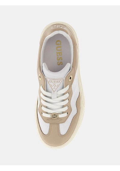 Guess Swole Deri Karışımlı Kadın Sneaker Ayakkabı Flpswofal12 Bej