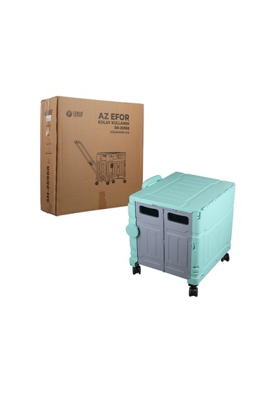 Sunup Sn-26968 Katlanabilir Market Pazar Kamp Tekerlekli Alışveriş Arabası 60kg Kapasiteli