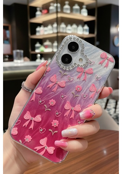 İphone 16 Plus Kılıf Aynalı Desenli Figürlü Tasarım Silikon Kapak