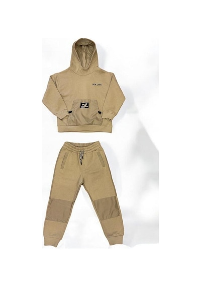 Erkek Çocuk Kapüşonlu Eşofman Takım-14300 Camel