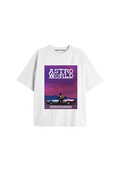 Kalic Studio Unisex Travis Scott Astroworld Tshirt Beyaz-10