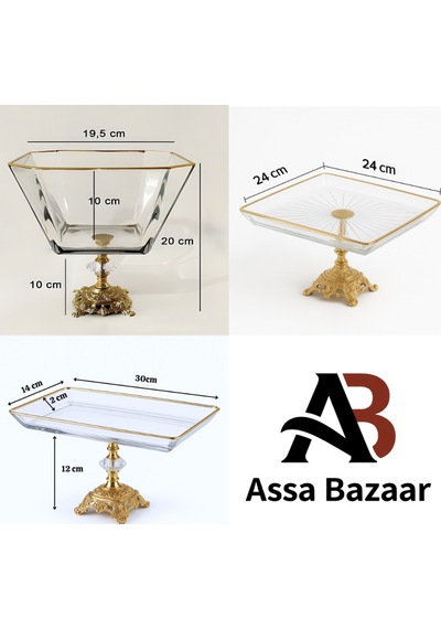 Elta Collection Assa Bazaar 10 Parça Gold Metal Ayaklı Sunum Seti Altın