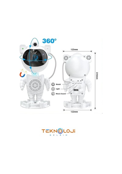 Gece Lambası Yıldız Projektör Astronot Işıklı Galaksi Samanyolu Projeksiyon Kumandalı Diğer 91072022