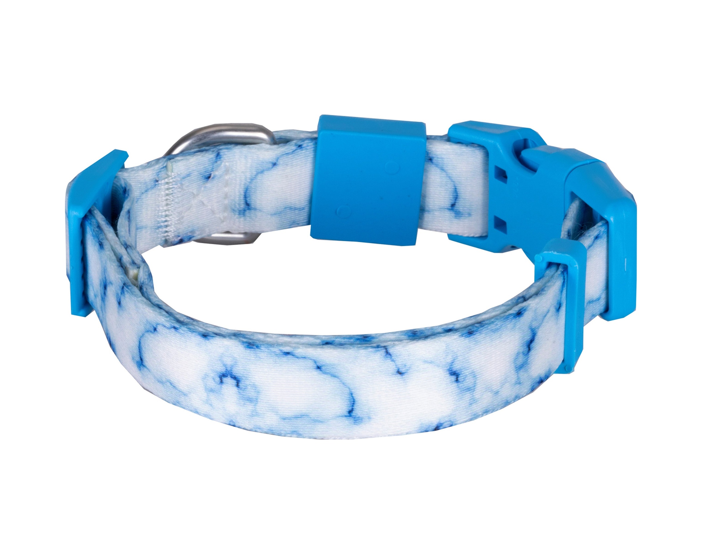 Swissplus Urban Paws Sky Marble Recycled Köpek Tasması - 25 Mm Beyaz - Mavi