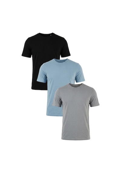 Buratti Pamuklu Regular Fit Bisiklet Yaka 3'lü Paket T Shirt Erkek T Shirt 59020204s3 Siyah-mavi-açık Gri