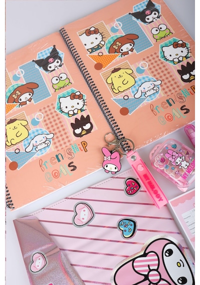 X Dekomus Lisanslı My Melody & Best Friends 15 Parça Kırtasiye Seti 2 Adet Defter,çıtçıt Dosya Altın