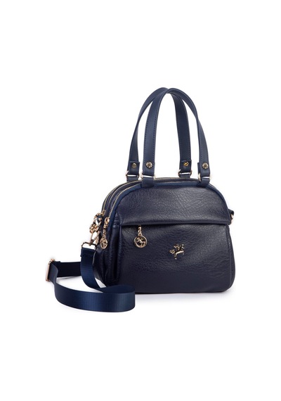 Nas Bag Kadın Çok Gözlü El Omuz Ve Çapraz Çantası 25x20 Cm Lacivert Victoria Laci