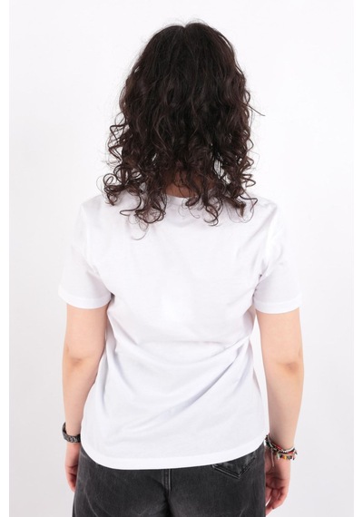 Only Beyaz Onllotta Tee Baskılı Kadın T-shirt - 15339251 001