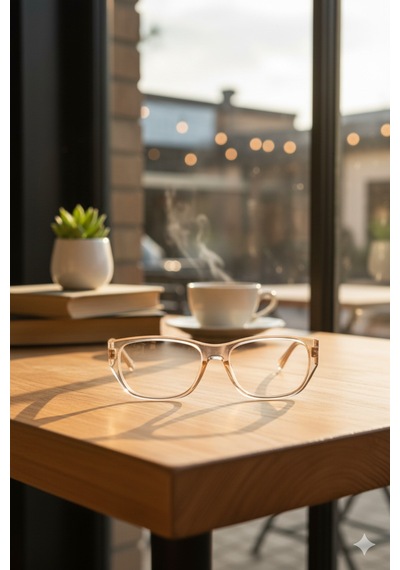 Bloom Mavi Işık Filtreli Gözlük Cateye Modern Trend Tasarım Camı Değiştirilebilir Bej