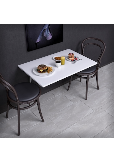 Duvara Monte Katlanır Masa 90x60 Cm Açılır Kapanır Yemek Ve Çalışma Masası Beyaz Duvara Monte Katlanır Masa 90x60 Cm Açılır Kapanır Yemek Ve Çalışma Masası Beyaz