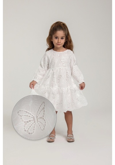 Xo Kids Kız Çocuk Elbise 1-5 Yaş 35945 Beyaz