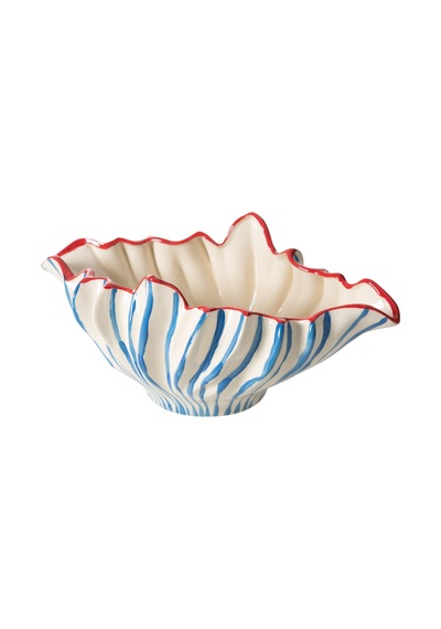 Mudo Home Blue Lıne Dekoratif Kase 42x24x18cm