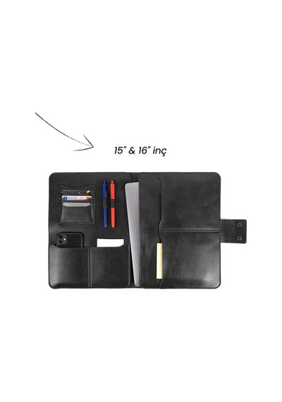 Bags Prime Organizer Tablet Kılıfı 15" İnç İpad Pro & İpad Air Evrak Çantası - Siyah