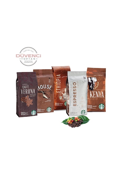 Starbucks House Blend + Ethiopia +Verona + Exspresso + Kenya 5 x 250 G