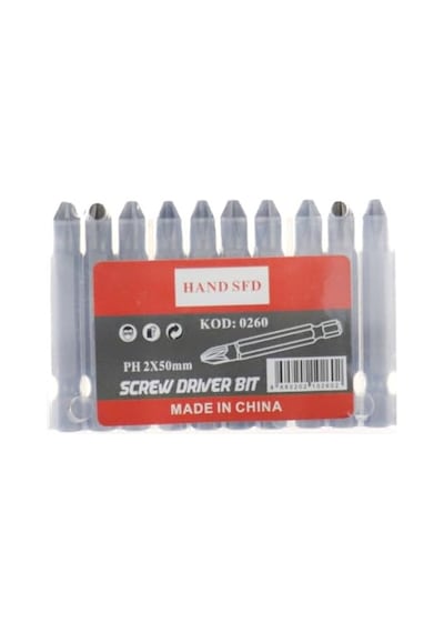 Hand Sfd Yıldız Tornavida Bits Uç, Ph2, 50 Mm, 10 Adet