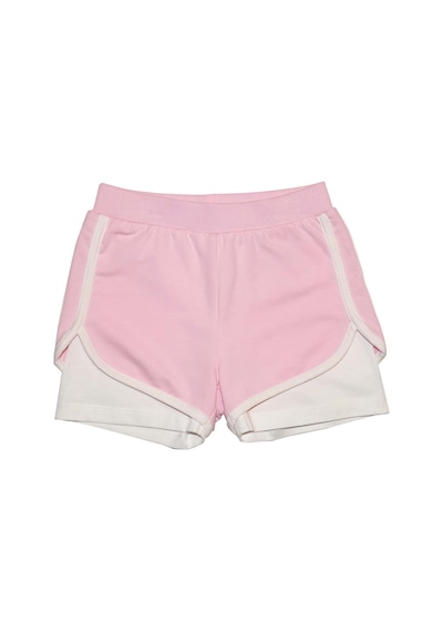Lovetti Açık Pembe-Ekru Kız Çocuk 2 Iplik Ikili Şort 7848W079 Pembe - Ekru