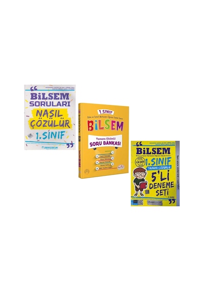 Editör 1. Sınıf Bilsem Soru Ve Zeki Çocuk Bilsem Soruları Nasıl Çözülür İle Deneme Seti 3 Kitap