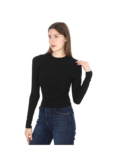 Likralı Pamuk Tişört-slim Fit-siyah Siyah