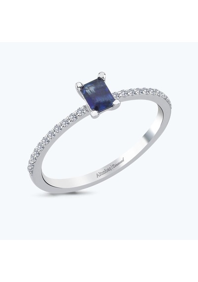 Altınbaş Pırlanta Safir Emerald Kesim Yüzük Mkm345s-14k