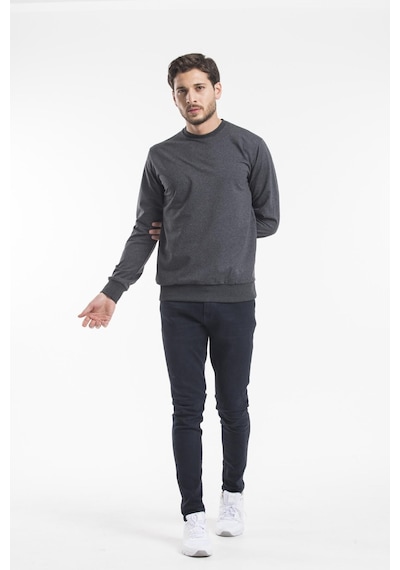 Süperlife Erkek Bisiklet Yaka Regular Fit İnce Sweatshirt Spr 20k30 Antrasit