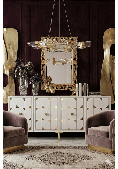 Ka1523bg Moka Konsol Ve Tv Sehpası Beyaz-gold 150cm
