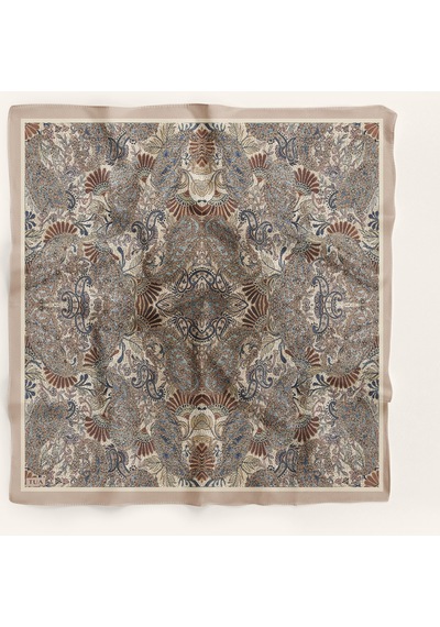 Efsun Desen 90x90cm Eşarp/fular Krem