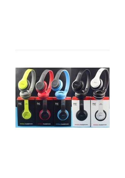 P47 Wireless Kablosuz Bluetooth Kulaklık Mp3 Güçlü Bass Mavi