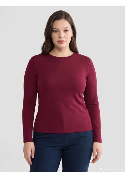 Lcwaıkıkı Basic Bordo Bisiklet Yaka Kadın Body