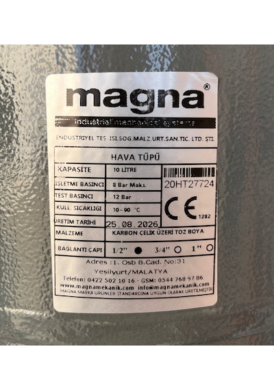 10 Lt. Hava Tüpü - Kalorifer Tesisatı İçin 10 Bar
