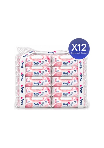 Biolly Daily Care Günlük Islak Mendil 100 Yaprak 12'li Paket 12'li Set