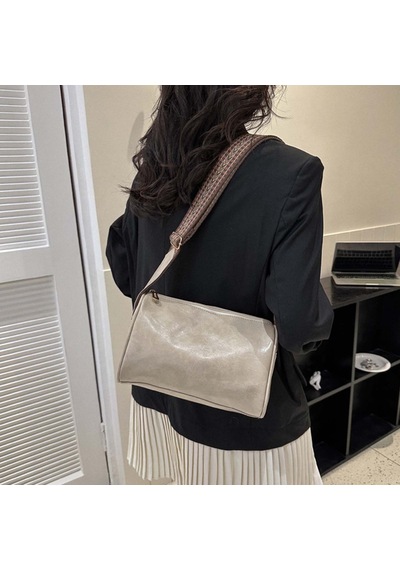 Dachuang Girly Geniş Vuruş Tek Omuzlu Crossbody Çanta-vintage Tarzı Kadınsı El Çantası Black