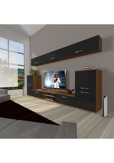 Decoraktiv Eko 9 Slm Dvd Tv Ünitesi Tv Sehpası Ceviz - Siyah